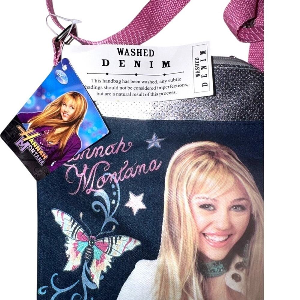 Vintage Hannah Montana Miley Cyrus Denim Pop Star Tote Bag Purse NEW WITH TAG - Picture 5 of 8